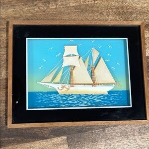 Framed Nautical Ship Diorama